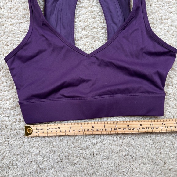 Buffbunny Collection Womens V-Neck Open Back Sports Bra Purple Medium - Picture 2 of 6